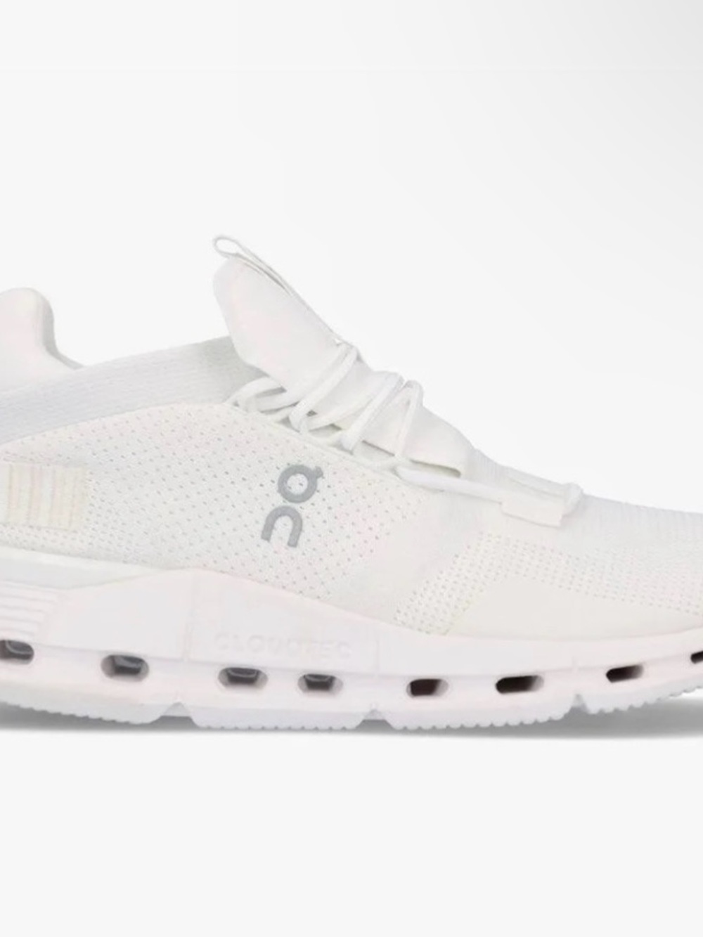 RARE On Cloud Cloudnova CloudTec Fabric Mesh White Running Women's Shoes Sz 5.5 - Picture 2 of 3